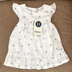 NWT Hatley Dress Glitter Hearts Flounce Dress
